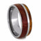 Gold Box Elder Burl, Ruby Redwood 9mm Comfort-Fit Titanium Wedding Band