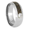 Charles & Colvard Moissanite, Dinosaur Bone Comfort-Fit Titanium Wedding Rings for Couples