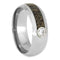 Charles & Colvard Charles & Colvard Moissanite, Dinosaur Bone Comfort-Fit Titanium Wedding Rings for Couples