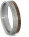 Gibeon Meteorite, Snakewood Inlay 6mm Comfort-Fit Matte Titanium Wedding Band, Size 11.25