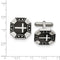 Stainless Steel Matte Black-IP-Plated Cross Octagon Cuff Links