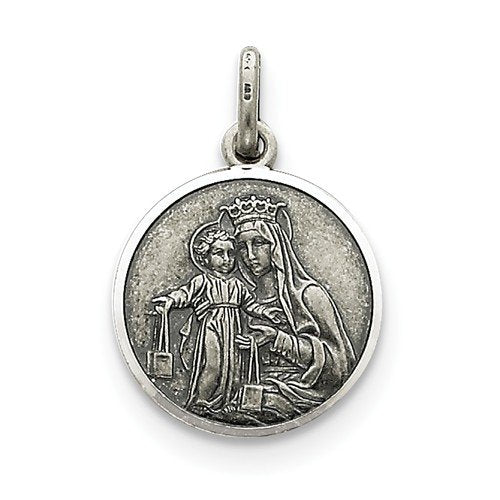 Sterling Silver Our Lady Of Mount Carmel Medal (25X15MM)