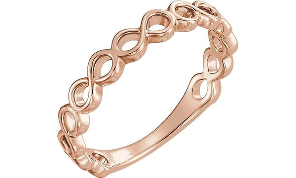 Infinity-Inspired Stackable Ring, 14k Rose Gold