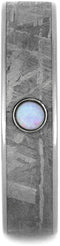 Opal Cabochon, Gibeon Meteorite 5mm Comfort-Fit Titanium Wedding Band, Size 13.75