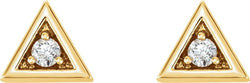 Diamond Triangle Earrings, 14k Yellow Gold (.125 Ctw, GH Color, I1 Clarity)