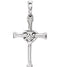 Platinum Diamond Heart Cross Pendant (.025 Ct, G-H Color, I1 Clarity)