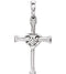 Diamond Heart Cross Sterling Silver Pendant (.025 Ct, G-H Color, I1 Clarity)