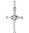 Diamond with Heart Cross Rhodium-Plated 14k White Gold Pendant (.025 Ct, G-H Color, I1 Clarity)