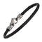 Signature Cable Collection Titanium and Black Memory Cable Bracelet, 7.5" (4MM)