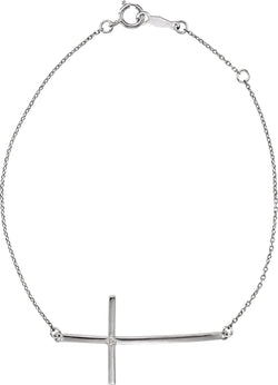 Diamond Sideways Cross Platinum Bracelet (.025Ct)