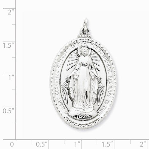 Sterling Silver Miraculous Medal (43X26MM)