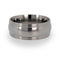 Grooved Round Edged 8mm Comfort Fit Titanium Wedding Band