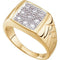 Men's 9-Stone Diamonds 14k Yellow Gold Ring, 13.6MM, Size 10.25