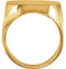 Men's 10k Yellow Gold Satin Brushed Octagon Signet Ring, 22x20mm