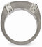 Edward Mirell Titanium and Sterling Silver Diamond 12mm Signet Band (0.06 CT)