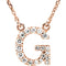 14k Rose Gold Diamond Initial 'G' 1/6 Cttw Necklace, 16" (GH Color, I1 Clarity)