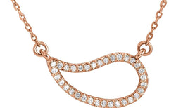 Diamond Geometric Necklace in 14k Rose Gold, 18"(1/6 Ctw, Color G-H, Clarity I1)