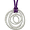 Diamond Circles Pendant in Sterling Silver with Purple Cord, 18" (1/5 Cttw)