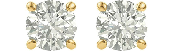 Charles & Colvard Forever One Moissanite Solitaire Earrings, 14k Yellow Gold (7MM)