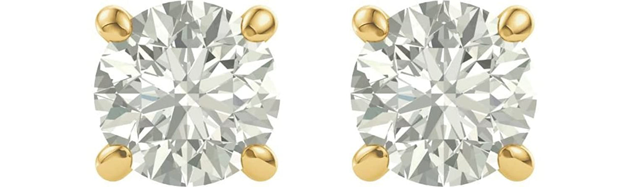 Charles & Colvard Forever Classic Moissanite Solitaire Earrings, 14k Yellow Gold 8MM