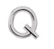 Platinum Initial Letter 'Q' Stud Earring (Single Earring)