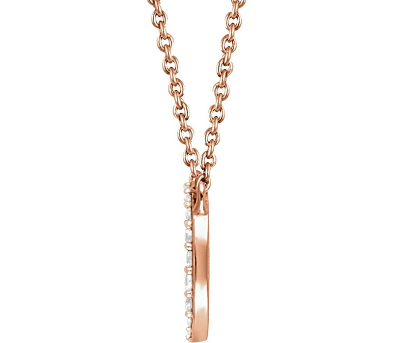 Round Diamond Pendant Necklace in 14k Rose Gold, 18" (.33 Cttw)