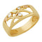 Three-Stone Diamond Journey Band, 10k Yellow Gold, 12k Green and Rose Gold Black Hills Gold Motif (.125 Ctw)