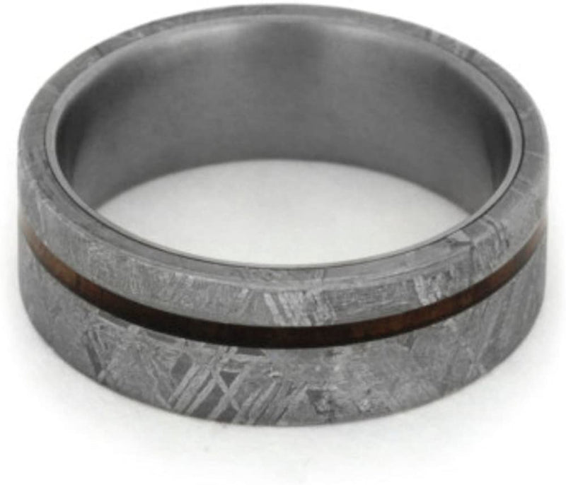 Gibeon Meteorite and Koa Wood 7mm Comfort-Fit Titanium Wedding Band, Size 16