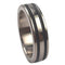 Black Grooved Pinstripes 6mm Comfort-Fit Titanium Wedding Band