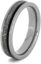 Meteorite, African Black Wood 5mm Comfort-Fit Titanium Wedding Band, Size 15.5