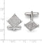 Sterling Silver and CZ Brilliant Pave' Square Cuff Links, 17MM