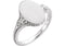 Satin-Brushed Oval Signet Ring, Rhodium-Plated 14k White Gold, Size 6