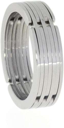 Doodle Ring 8mm Comfort-Fit Cool Titanium Gadget Band, Size 4.75