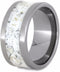 White Stardust, 14k Yellow Gold 10mm Comfort-Fit Titanium Wedding Band, Size 9.25