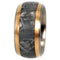 Gibeon Meteorite, 18k Yellow Gold 8mm Comfort-Fit Titanium Wedding Band, Size 10