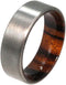 Ironwood Sleeve with Brushed Titanium Overlay 6mm Comfort Fit Band, Size 7