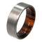 Ironwood Sleeve with Brushed Titanium Overlay 6mm Comfort Fit Band