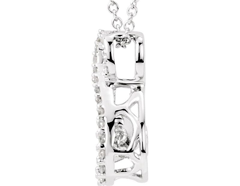 Mystara Diamond Infinity Pendant Necklace in 14k White Gold, 18" (1/3 Cttw)