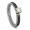 Charles & Colvard Forever One Moissanite, Mimetic Meteorite 4mm Comfort-Fit Titanium Band