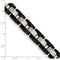 Men's Brushed Stainless Steel Black IP-Plated 12mm Link Bracelet, 8"