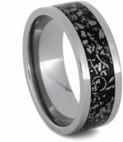 Black Stardust 8mm Comfort-Fit Titanium Wedding Band, Size 7.75