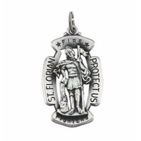 Sterling Silver St. Florian Medal (30x20 MM)