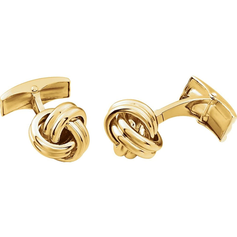 Love Knot 14k Yellow Gold Cuff Links, 12MM