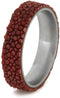 Red Stingray Leather 5mm Comfort-Fit Matte Titanium Wedding Band