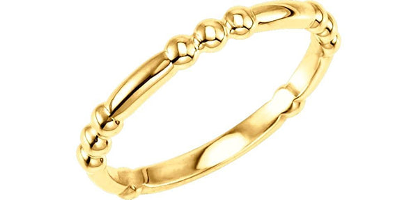 Dot-Dot-Dot-Dash Stacking 2.5mm 14k Yellow Gold Ring