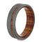 Sandblast Titanium 6mm Comfort-Fit Tulip Wood Band