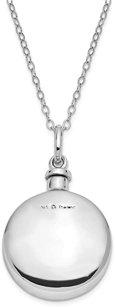 Antiqued Dog Bone Ash Holder Pendant Necklace, Rhodium-Plated Sterling Silver, 18" (36x25MM)