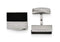 Stainless Steel polished, Black Agate, Block Textured Cuff Links, 20MM