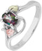 Rhodium-Plated Sterling Silver Small Oval Mystic Fire Topaz Ring, 12k Rose and Green Gold Black Hills Gold, Size 6.5