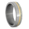 Deer Antler, 14k Yellow Gold 6mm Comfort-Fit Brushed Titanium Wedding Ring